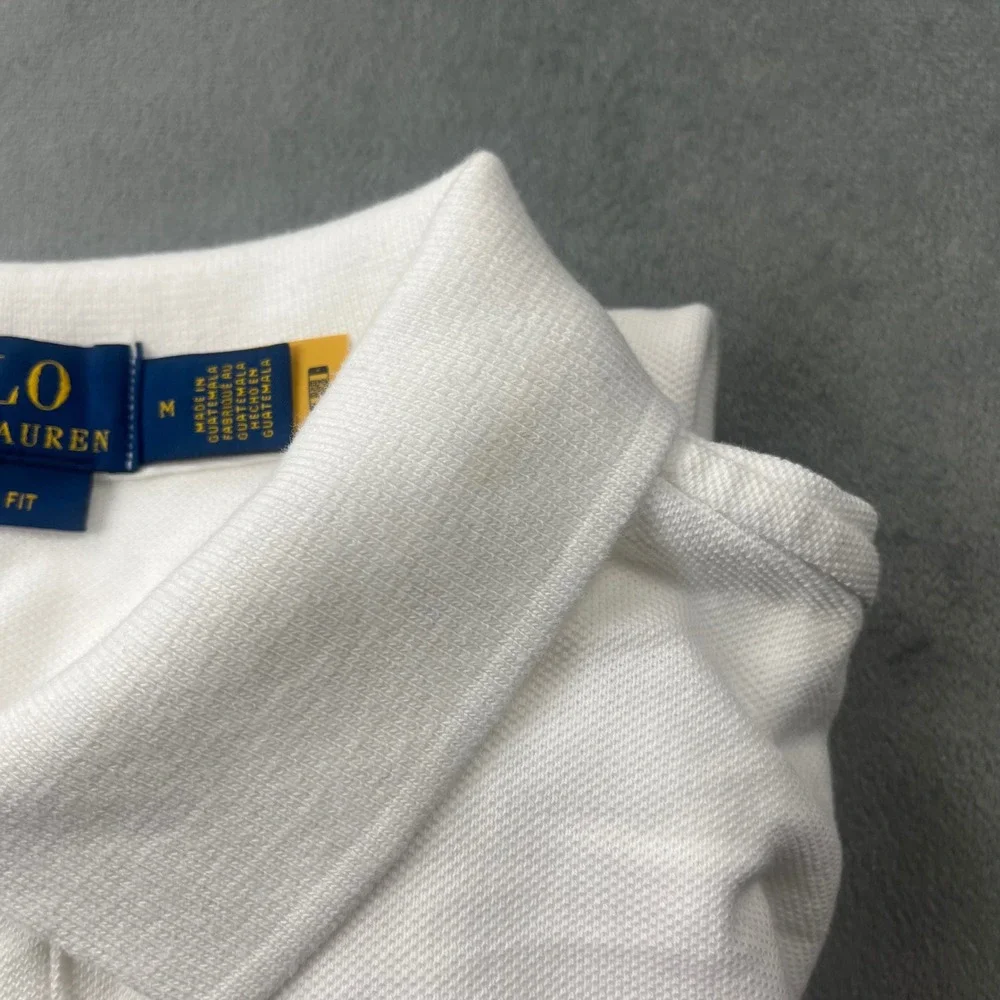 Polo Ralph Lauren Shirt Classic Fit Medium White Cotton NWT Flaws MSRP $118